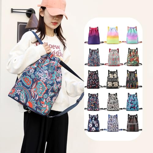 Drawstring Foldable Large Capacity Dry-wet Separation Travel Sports Backpack - Illuminate Waterproof Lightweight Bag (A)2