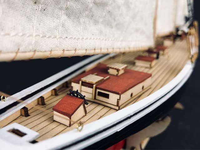 Miniatura 5 de GAWEGM Kit de modelo de barco de madera para adultos, 1902 Benjamin W.Latham Escala 187, juego de accesorios de lujo, colecciones, competencia hecha