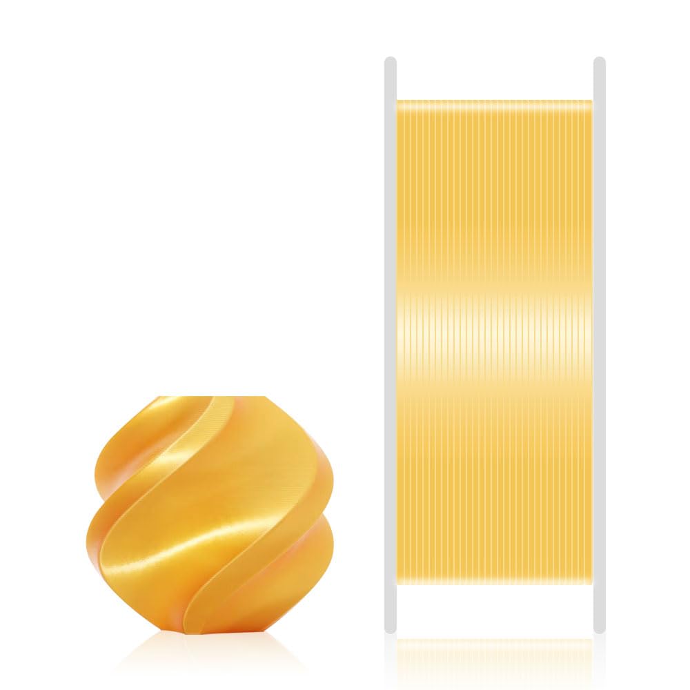 Bamboo Original PLA Silk+ Filament Glossy Silk Texture, Shiny, Stronger Interlayer Bonding for Bambu Lab A1/A1 MINI/X1/X1C/P1P/P1S/AMS. 1.75mm High Speed&Easy Printing with RFID 1KG (Gold 13405)-picture-21