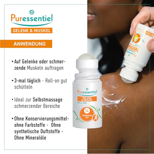 Puressentiel - Gelenk & Muskel – Roll-on mit 14 ätherischen Ölen - Lindert Muskel- und Gelenkschmerzen - 75 ml