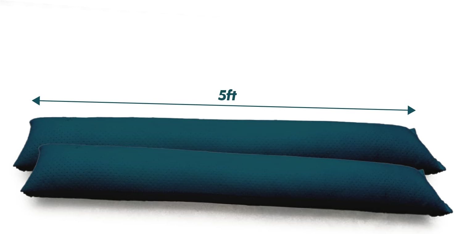 5FT Water Activated Flood Barriers for Home Door, Sandless Sand Bags for Anti Flood Control, Alternative Sandbag for Rain Protection, Absorbent Prevention for Garage & Basement (2-Pack)