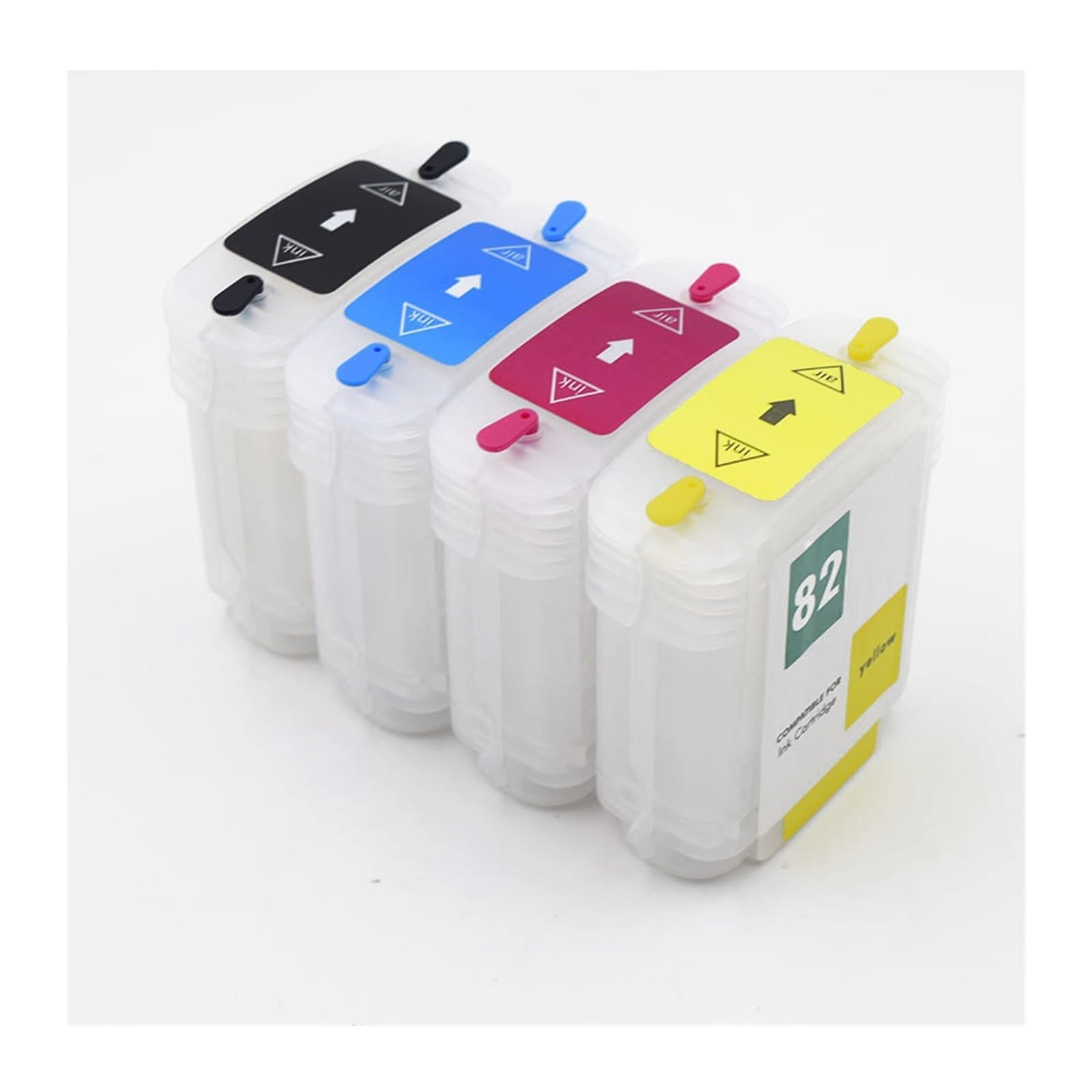 4 Cartuchos HP10 82 Recargables Compatible con HP | 69ml 130ml 280ml, chip ARC, recargable, reutilizable, flujo de tinta estable(H510 280ML)