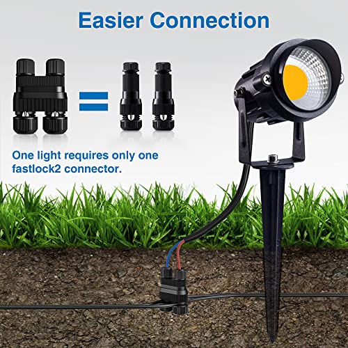 Sunvie Fastlock2 Low Voltage Landscape Lighting Wire Connector Landscape Light Connectors Waterproof 12-18 Gauge Landscape Wire Connector For Outdoor Landscape Lighting Path Lights, 12 Pack #TOP1