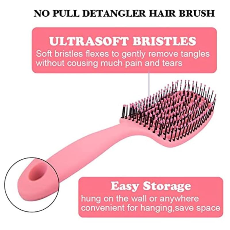 Image of Combelle Vent Hair Brush for Women & Men | Fast Blow Dry Detangling Paddle Brush | Scalp Massage Hairbrush with Flexible Cushion Base | Heat Resistant Styling Brush for Wet & Dry Hair | Pink