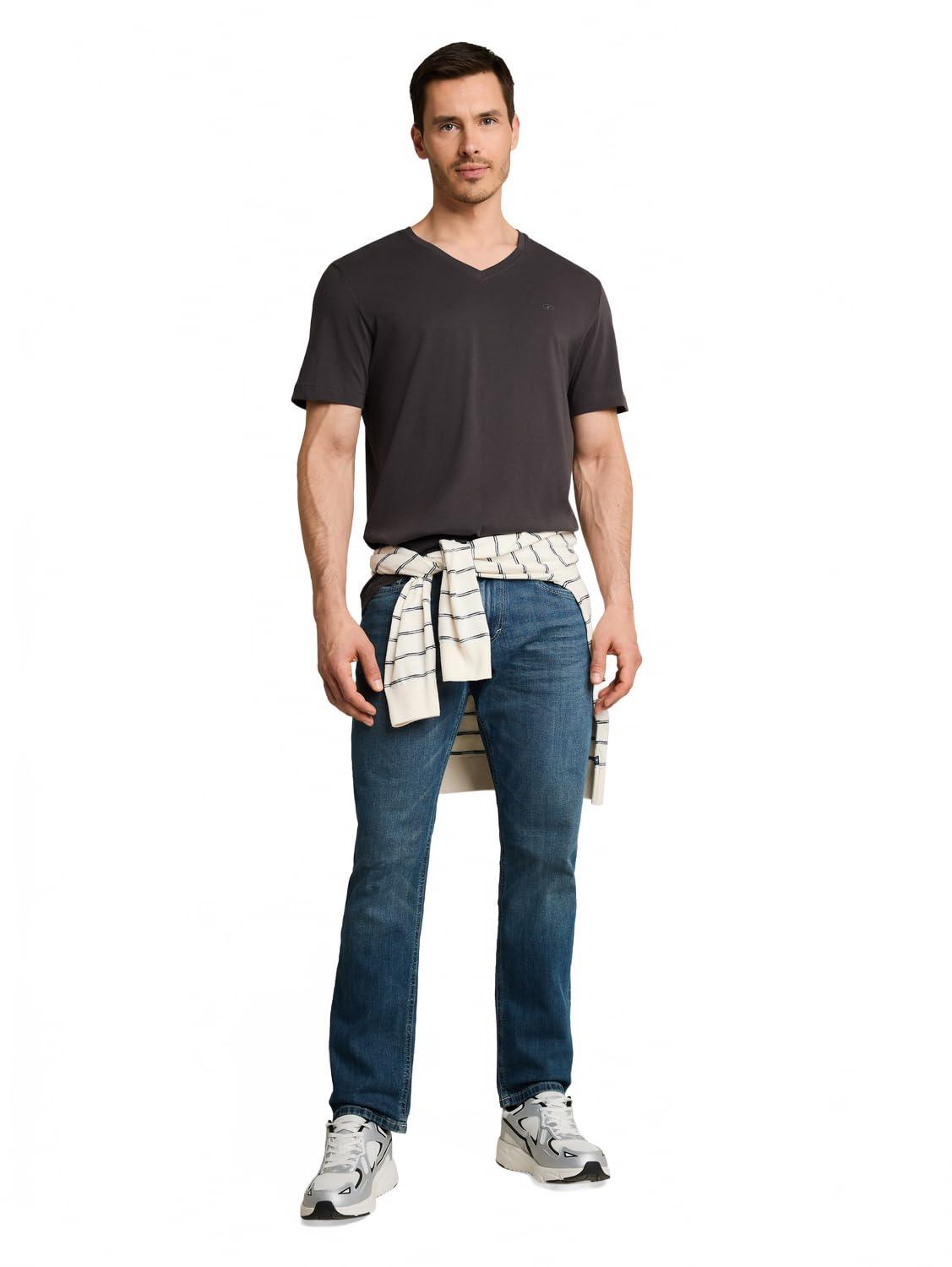 TOM TAILOR Herren Basic T-Shirt mit V-Ausschnitt – Ansicht 2