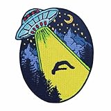 UFO Loser Collector Get in X File Patch Alienígena Emblema Bordado Motociclista Aplique Ferro em Costurar Emblema, Oval