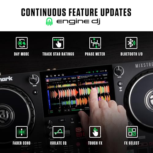 Image of Numark Mixstream Pro+ DJ Controller with Stem Separation, 2 Decks, Wi-Fi Streaming, Mixer, 7 inch Touchscreen, Speakers, works with Serato and Virtual DJ