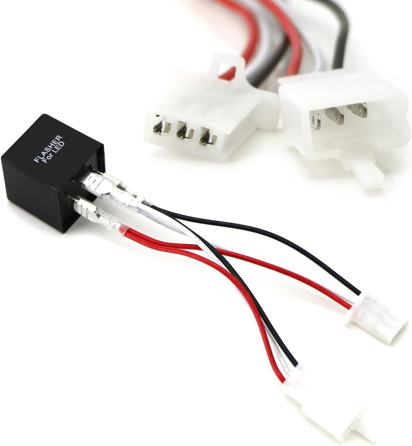 iJDMTOY GL88T1 Electronic LED Flasher w/Wiring Adapter Kit Compatible with Honda Gold Wing GL1800 F6B Bike Fix LED Turn Signal Bulbs Hyper Flash Issue