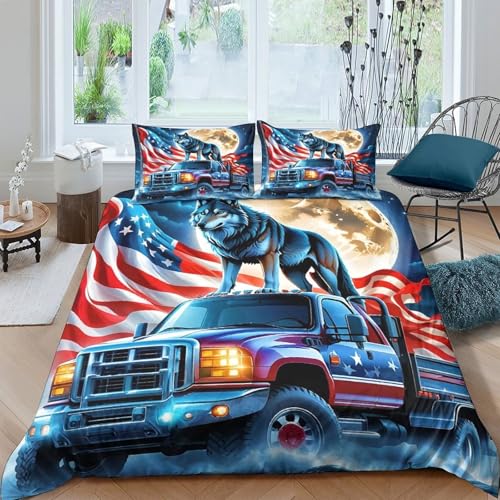 Housse de couette microfibre douce loup 220x240 cm抗 s'estomper lit - 3
