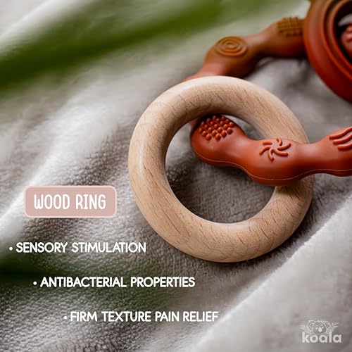 Image of Baby Silicone Teething Toy - BPA-Free Teether Ring for Infants 0-12 Months - Soft and Textured for Teething Relief - Easy to Hold Chew Toy - Soothes Sore Gums & Supports Oral Development