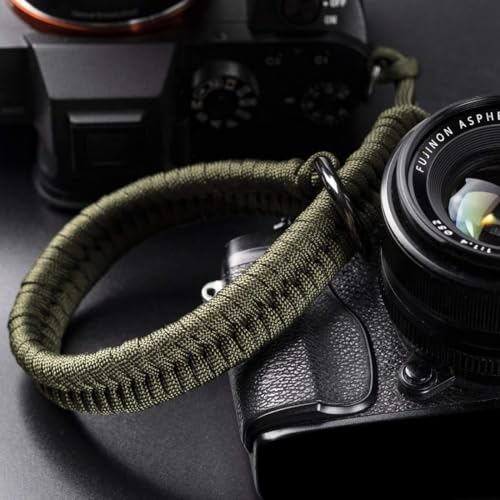 Image of Paracord Camera Wrist Strap Lanyard-Quick Release for DSLR Mirrorless Green | Adjustable wrist size,High-strength paracord material, lightweight 1.16oz, secure metal clasp,Fits Canon Nikon Sony Fuji