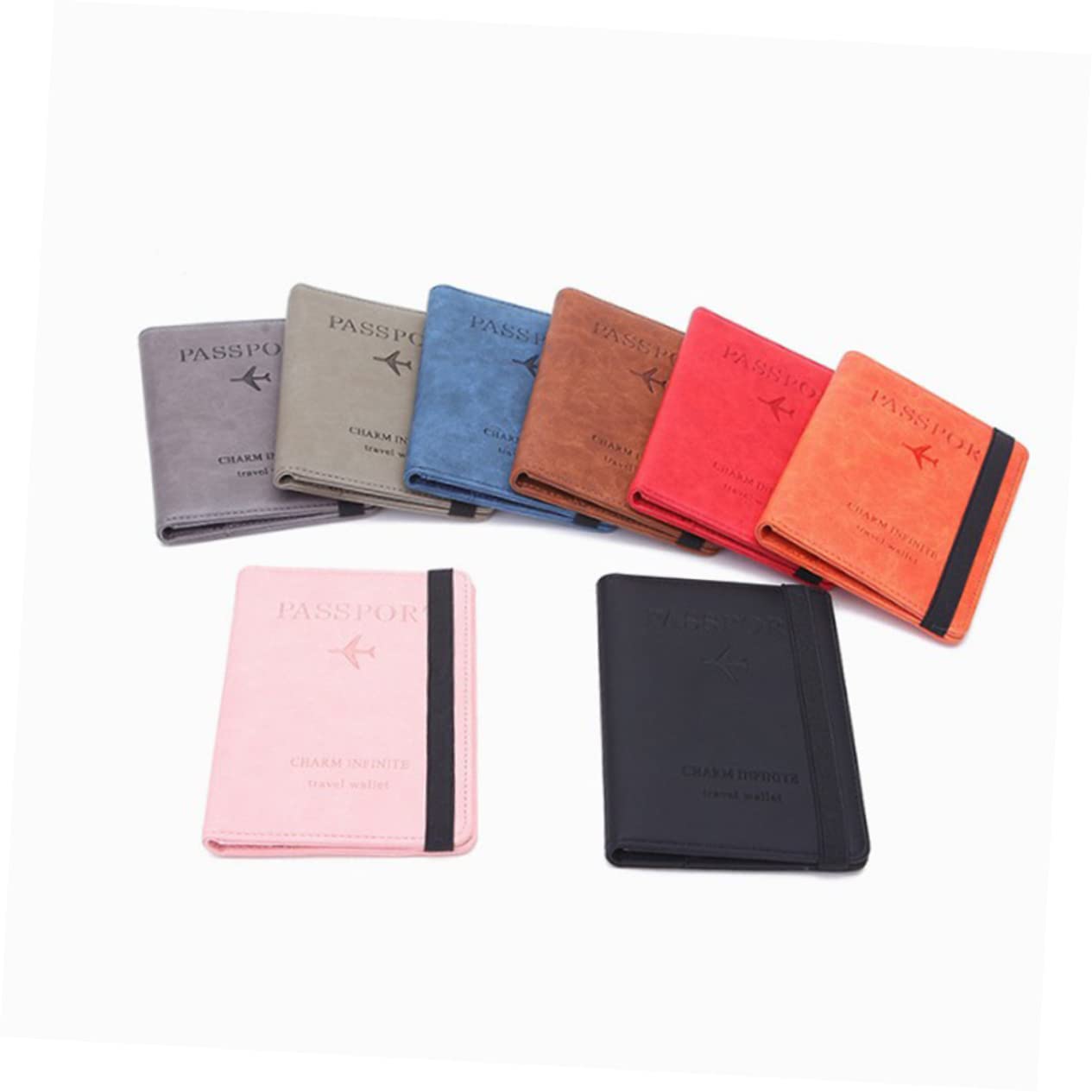 PACKOVE 3piezas Portafolio RFID De Piel PU Rosa para Pasaporte y Documentos Diseño Funcional y Compacto para Viajes De Negocios y Uso Diario