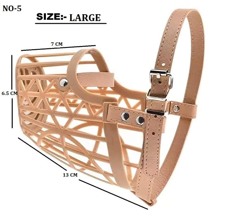 Image of RvPaws Dog Mouth Cover Muzzle /Bite Guard with Adjustable Strap Size (Large No.- 5)