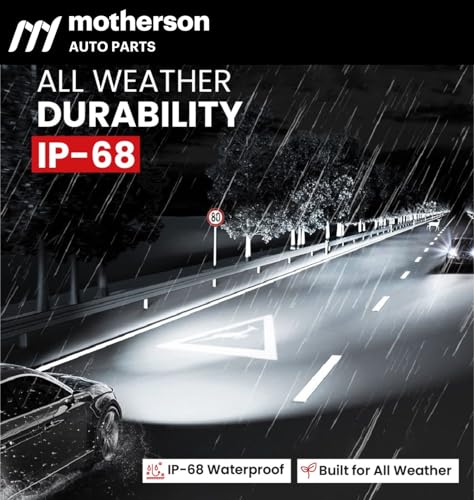 Image of MOTHERSON-SIGNATURE RANGE, LED Headlight Bulb for Car (Cool & Warm White LED Headlights for car,6000K) with External CANBUS Ballast Driver, 02 years Replacement Guarantee (200watt, H4 /H19)
