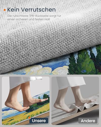Tapis antidérapant doux et facile à nettoyer champ de blé