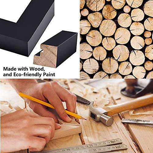 Aevete Black Picture Frames 5X7 ( 4 Pack ) Made Of Natural Solid Wood, Display Pictures 5X7 4X6, Both Vertical And Horizontal Supported #TOP2