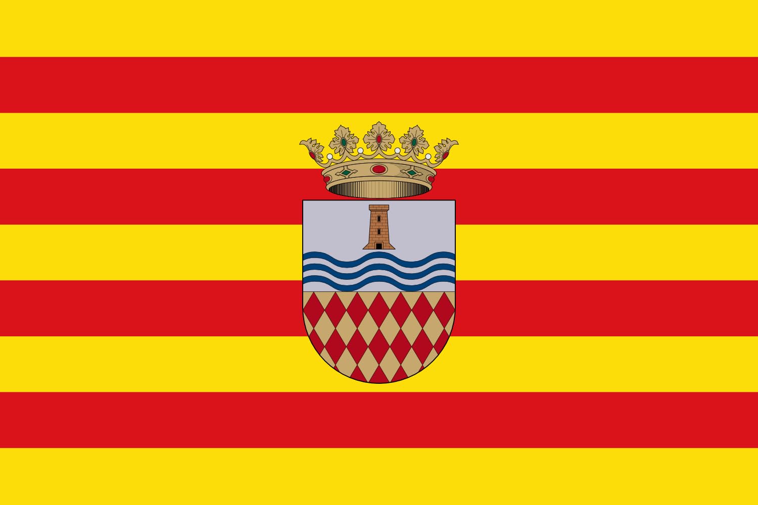Drapeau Moncofa grand format pour décorer votre salon aux couleurs de l'Espagne