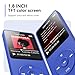 AGPTEK A02 MP3 Player with Bluetooth 5.3, 1.8 inch Screen Portable Music Player with Speaker, FM Radio, Voice Recorder, Supports Expanded Up to 128GB(Blue, 32GB)