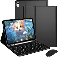 Teclado BluetoothCom Mouse e Capa Para Samsung Galaxy Tab S9 FE+/S9 + de 12,4 polegadas