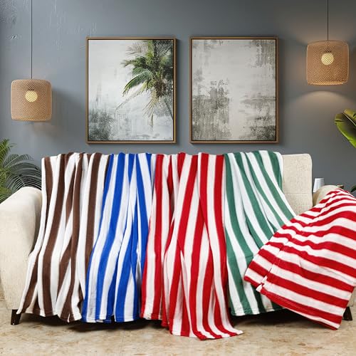 Image of CHANDRAVATI Stylish Polar Fleece Single Bed AC Fleece Wool Blanket - 58x88 Inch || Skin Friendly || (30, Stripe)