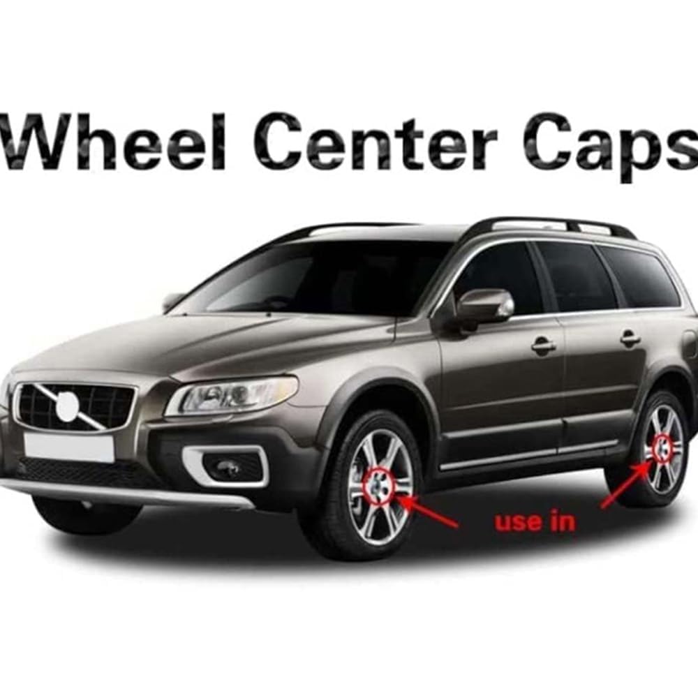 Coprimozzo Volvo 64mm | Set Di 4 | ABS | Con Logo | Per S60, S90, XC40, XC60, V90 - Foto 4