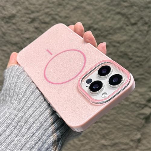 Coque iPhone 14 paillettes rose aimantée cadeau idéal
