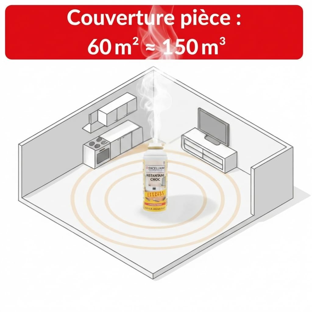 Excellium | Aérosol Fumigène Anti-Cafards Instantané Choc | 150 ml | 3 Semaines