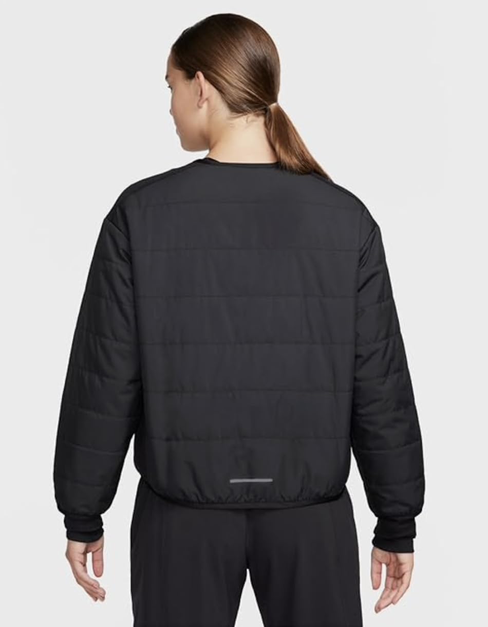 Nike Therma-FIT Swift Synthetic Fill Women's Running Loose Fit Jacket Black (US, Alpha, Medium, Regular, Regular, Black)
