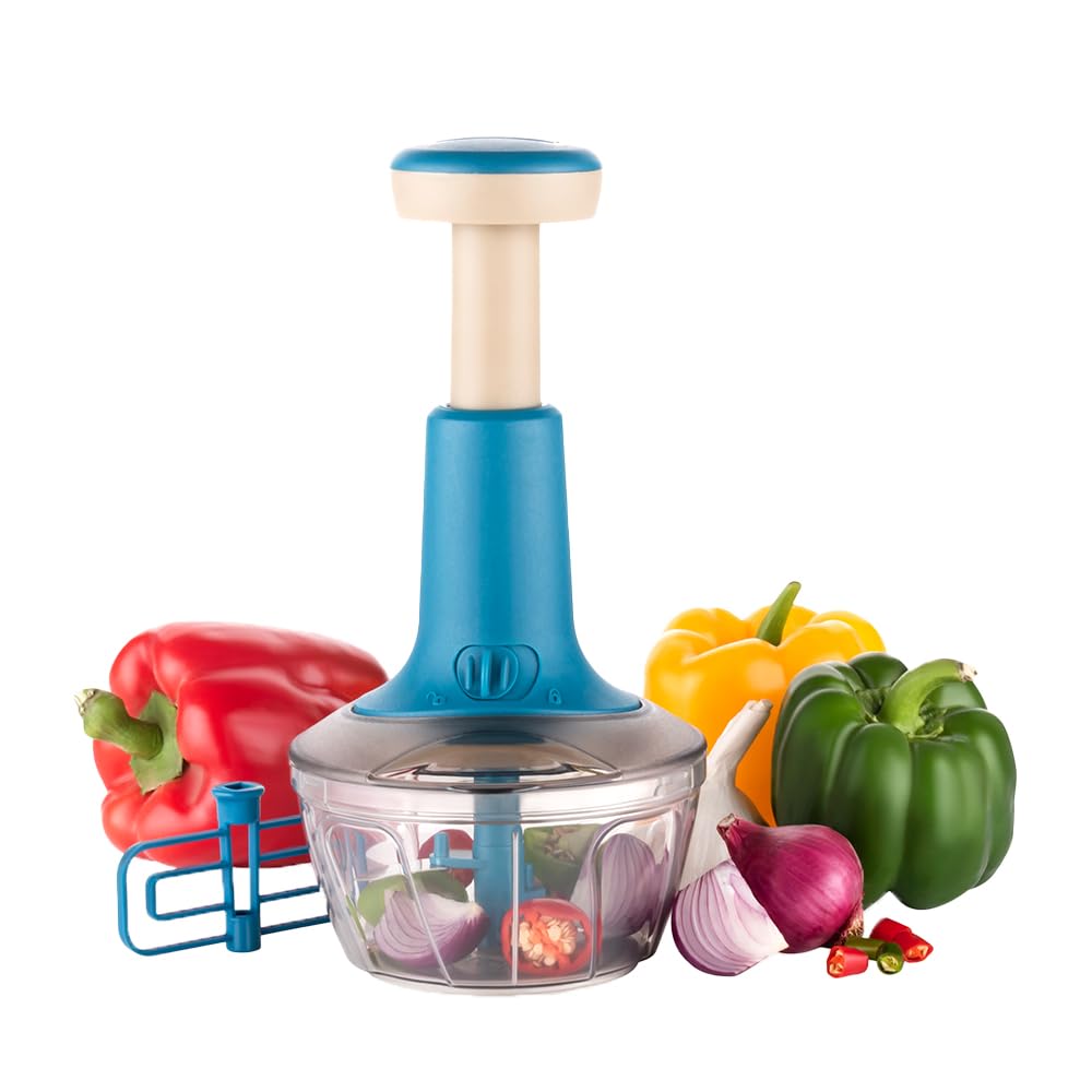Vallaree Multipurpose Manual Vegetable Chopper For Kitchen Dry Fruit Cutter Onion Chopper Kitchen Appliances Mini Mixer Grinder Food Processor With 6 Steel Blades Plastic (1000ml, Prime Round) (B0D4LLMVBZ) Amazon Price History, Amazon Price Tracker