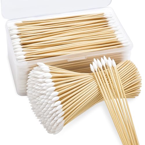500pcs Pointed Cotton Swabs with Storage Case