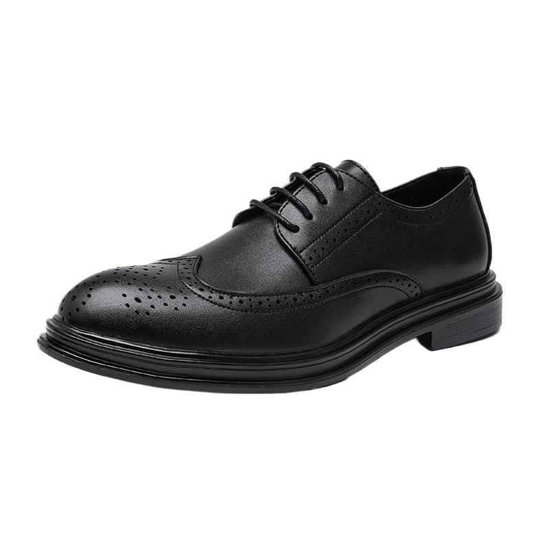 Business Lace Up Formal Leather Dress Shoes for Men Oxford Loafers Comfortable Round Toe Non Slip Office Tuxedo Wedding