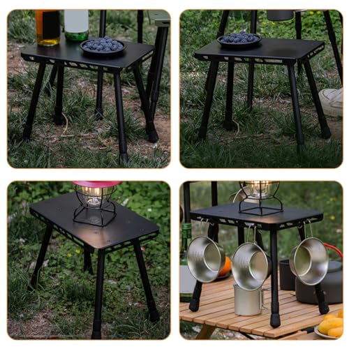 Table de camping pliante en fer noir compacte et robuste VICASKY pour l'extérieur - 7