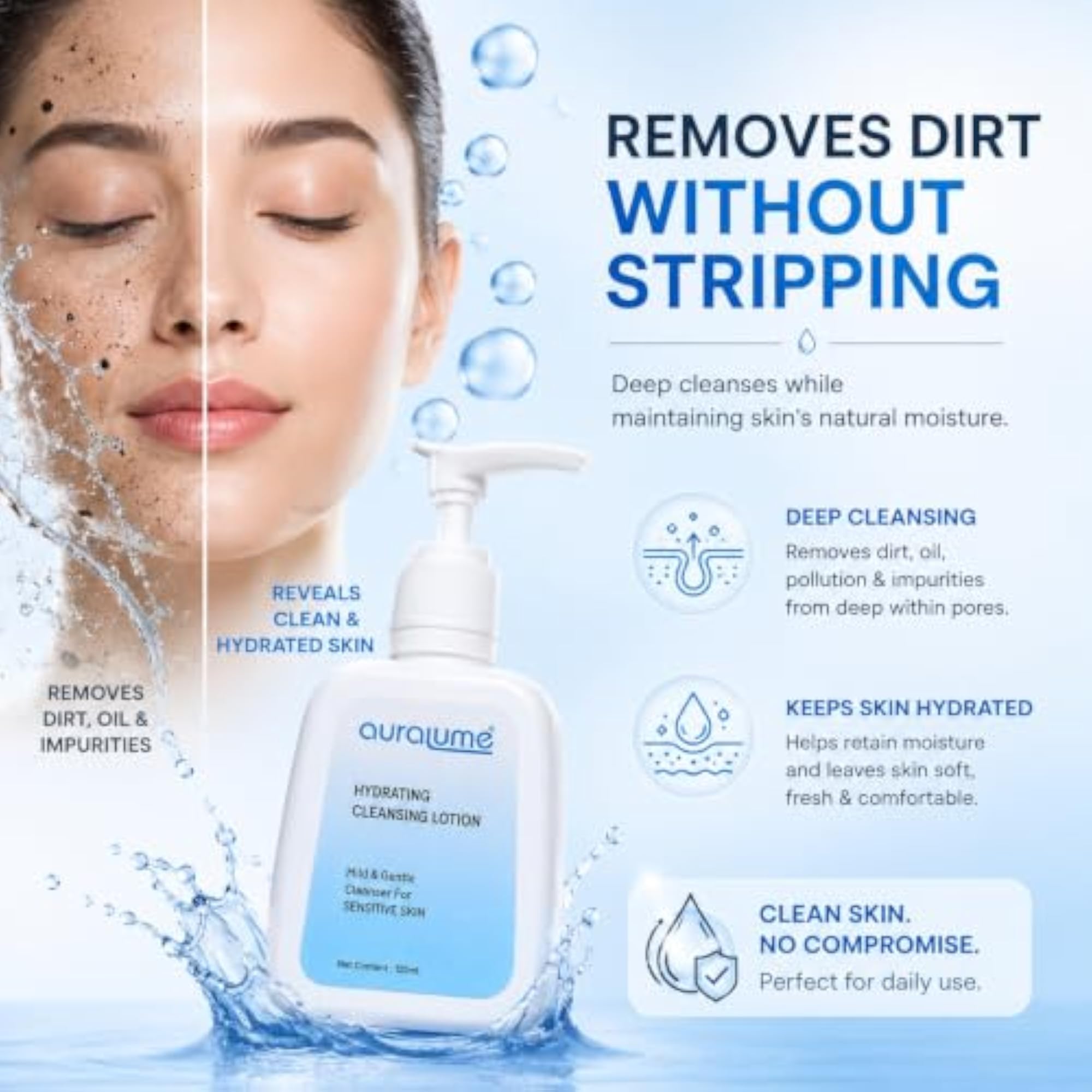 Hydrating Cleansing Lotion with Aloe Vera Extract, 125ml