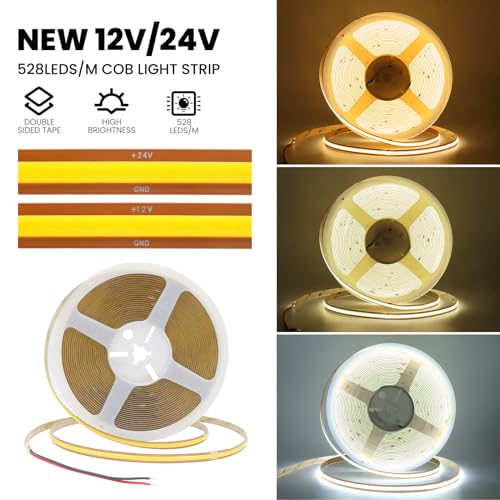 Tira LED flexible 12V COB natural blanco 29.52FT miniatura 6