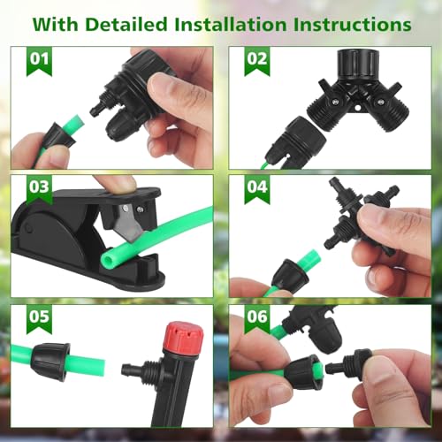 Drip-Irrigation-System-for-Gardening-100FT-Efficient-Watering-Kit-with-Hose-Nozzles-Easy-Installation-Maintenance-Ideal-for-Vegetables-Flowers-Lawns-Durable-Eco-Friendly