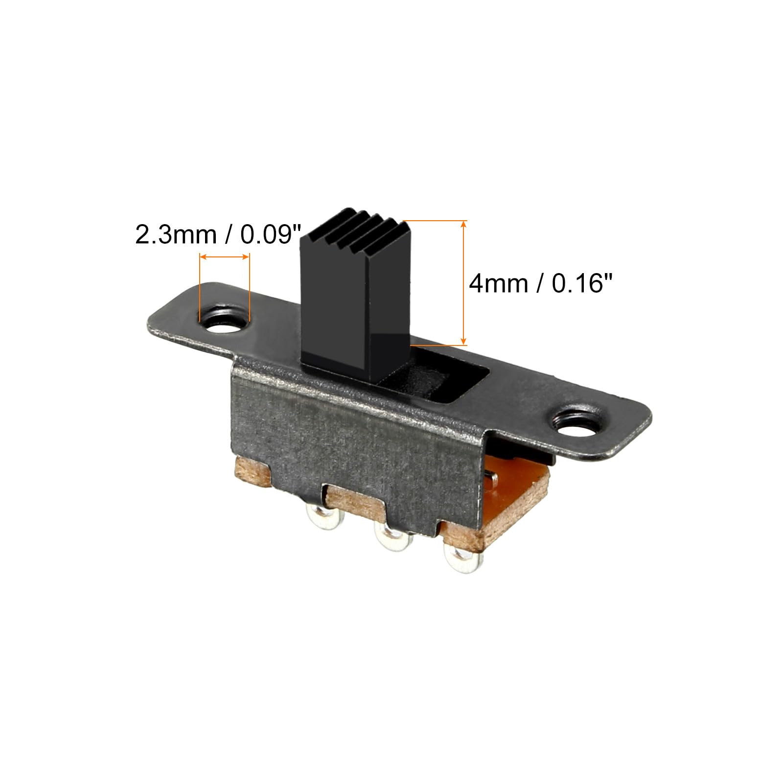 Rebower Toggle Switch Latching Slide Control 3 Pin 1P2T, [for Electronic Projects] - 4mm/47 Pcs