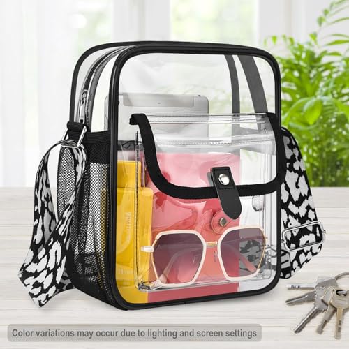 Image of SPODEARS Clear Crossbody Bag for Stadium, Concert, Festival & More - Adjustable Shoulder Strap & Bottle Holder