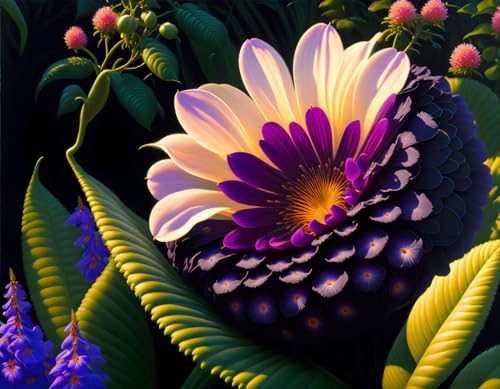 Grand Dahlia Noir sur Toile 58 x 90 cm : Créez une Ambiance Mystérieuse