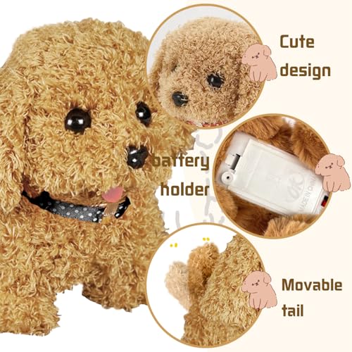 YOUYIKE Hund Spielzeug Kinder, Plüschtier Spielzeug Hund der Läuft und Bellt, Ostergeschenke Interaktives Plüschtier mit Gehen, Bellen, Schwanzwedeln fur Kinder Spielzeug