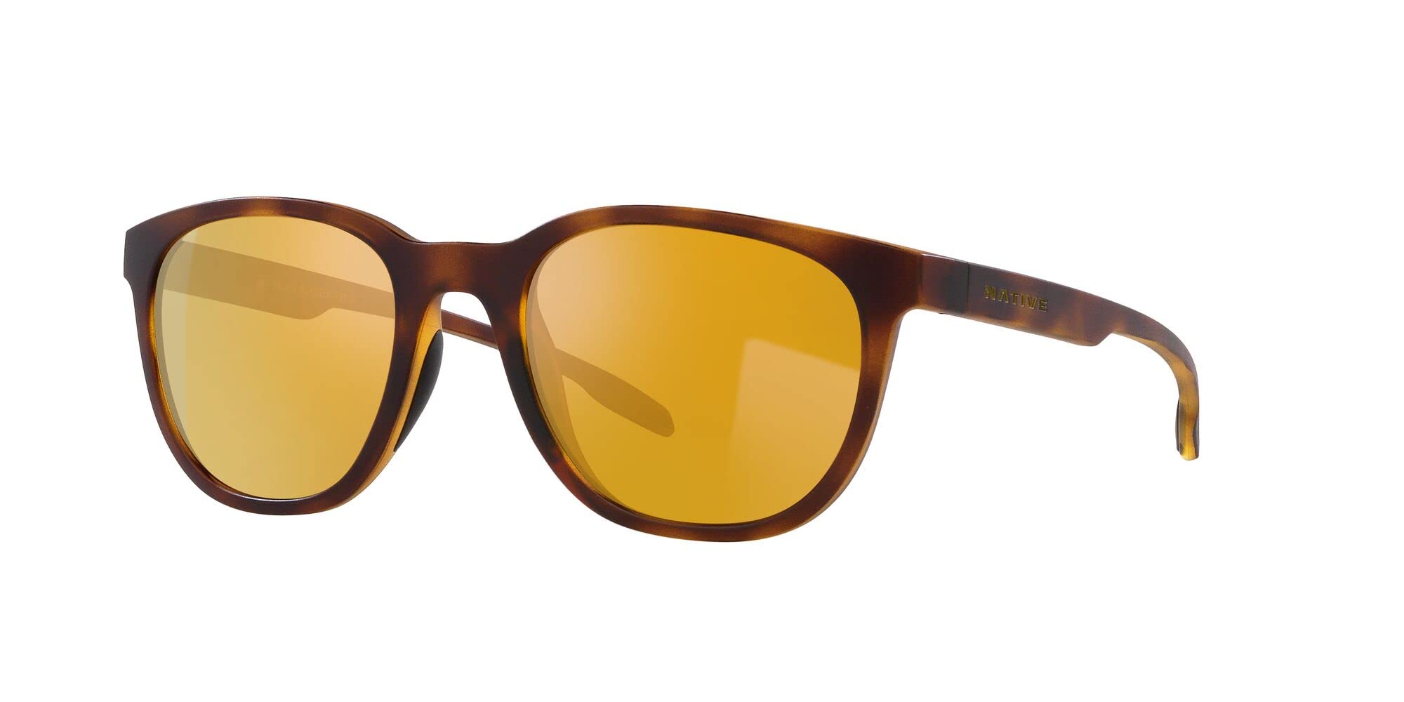 Native Men's XD9042 Targhee Round Sunglasses, Matte Tortoise/Bronze Mirrored Polarized, 54 mm