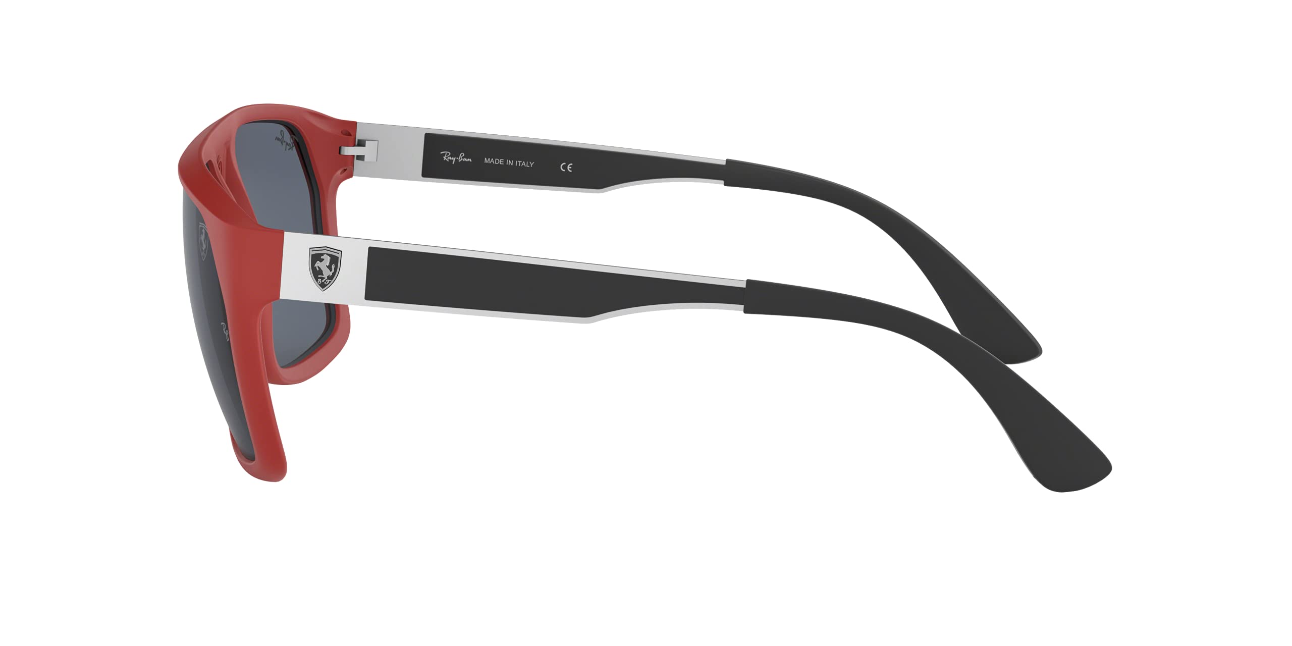 Ray-Ban Rb4309m Scuderia Ferrari Collection Square Sunglasses, Matte Red/Grey, 61 mm