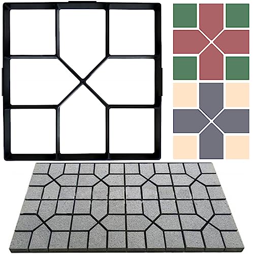 Moule à Béton Pour La Fonte De Plaques De Trottoir Chemin Maker Mould à Pavés Diy 40 X 40 Cm Pour Pavage En Dalles De Ciment Pour Allée, Terrasse, Jardin...