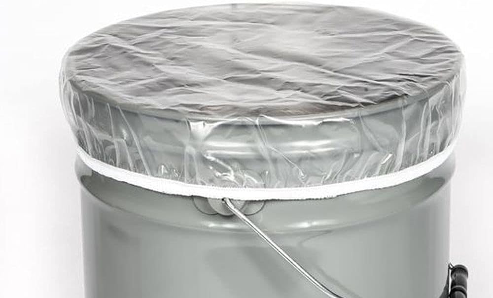 5 Gallon, Food Grade, Shower Cap Drum Covers, Clear, 4 mil - 2 Pack
