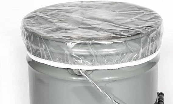 5 Gallon, Food Grade, Shower Cap Drum Covers, Clear, 4 mil - 2 Pack