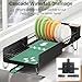 SNTD Dish Drying Rack - Large Dish Racks for Kitchen Counter, Expandable Dish Drainers with Cutlery Holder Stainless Steel Rustproof, Black