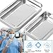 2 PCS Medical Surgical Trays, 201 Stainless Steel Instruments Tray Organizer Holder with Lid and Handle Grip for Medical Surgical Dental Lab Instruments (12 Inch+9.5 Inch)