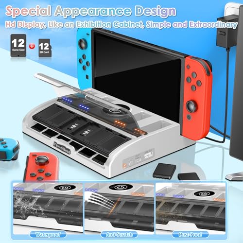 Image of Fenolical TV Switch Dock Station for Switch /OLED with Joycon Controller Charging, Support 4K /1080P HDMI Charger Docking Station for Accessories with 12 Game Slots