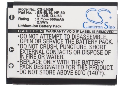 C & S CS-LI40B Xunneng Replacement Battery Part No.02491-0066-17 For Sealife Dc1200, Sealife Dc1400, Sealife Dc600, Lithium-Ion Camera Battery thumb #4