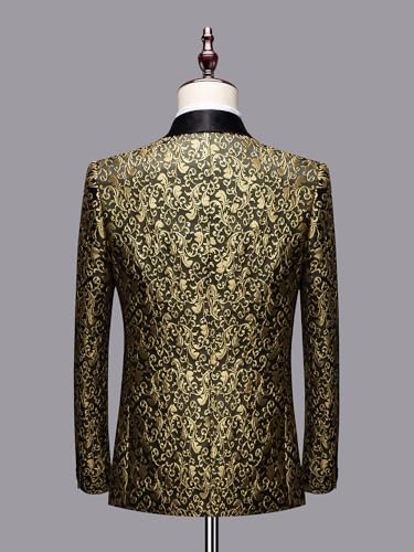 Men's Floral Suit Jacket Suit Slim Fit Flower Jacquard Tuxedo Dinner Party Prom Wedding Classic Blazer Jackets2