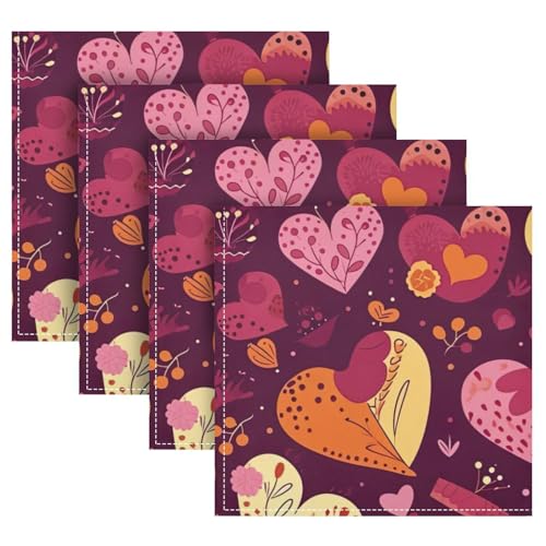 Juego de 6 Servilletas de Tela Corazón Valentín 20 x 20 pulg miniatura 5